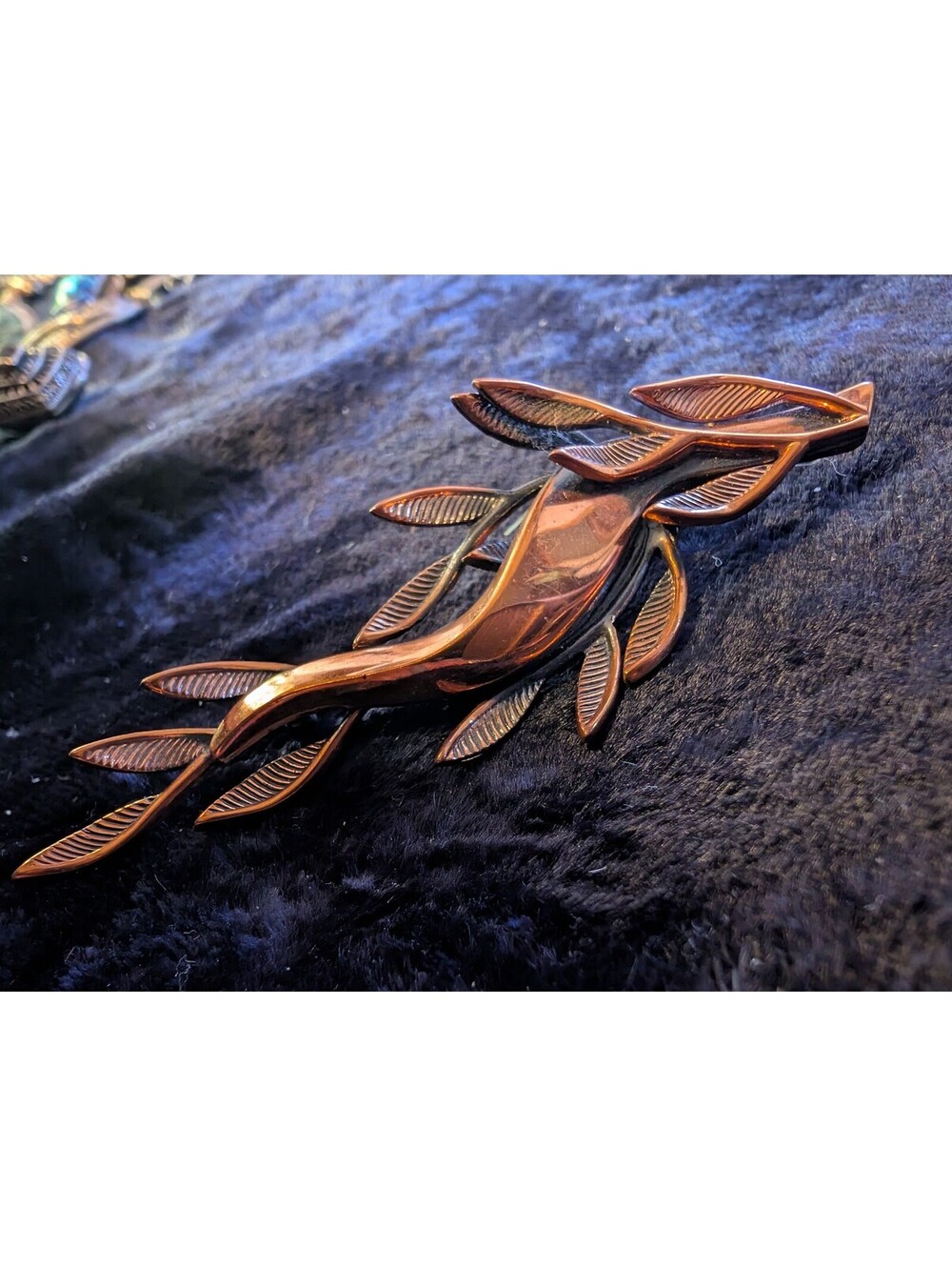 Vintage Renoir Copper Leaf Brooch Pin